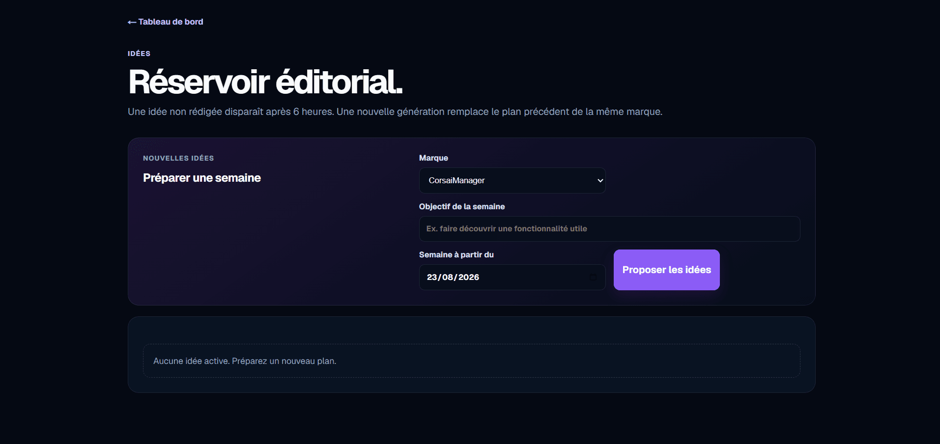 Génération d'idées éditoriales Community AI